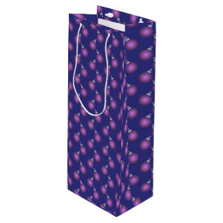 Christmas Gift Bag with Purple Baubles Wijn Cadeautas