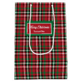 Christmas Gift Bags Red Green Plaid Holiday Accent Medium Cadeauzakje (Achterkant)