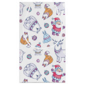 Christmas Gift Bags with Santa & Holiday Animals Klein Cadeauzakje (Achterkant)