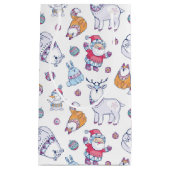 Christmas Gift Bags with Santa & Holiday Animals Klein Cadeauzakje (Voorkant)