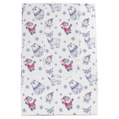 Christmas Gift Bags with Santas, Reindeers & Bears Medium Cadeauzakje (Achterkant)