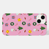 Christmas Gift – Cute Holiday Pattern with Snowman Case-Mate iPhone Case (Achterkant (horizontaal))