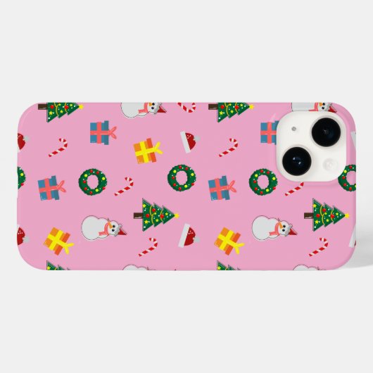 Christmas Gift – Cute Holiday Pattern with Snowman Case-Mate iPhone Case (Achterkant (horizontaal))
