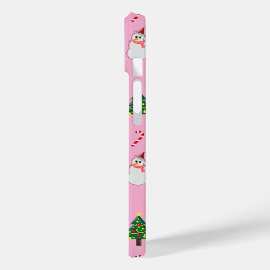 Christmas Gift – Cute Holiday Pattern with Snowman Case-Mate iPhone Case (Achterkant / Links)