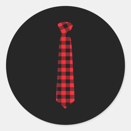 Christmas Gift For Men Dad Family Buffalo Plaid Ch Ronde Sticker (Voorkant)