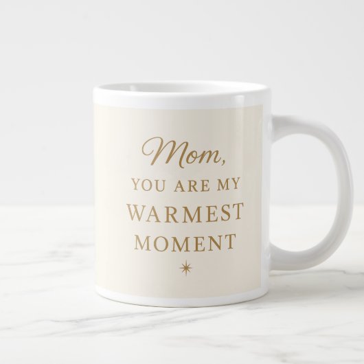 Christmas Gift for Mom – Warmest Moment Cozy Quote Grote Koffiekop (Rechts)