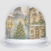 Christmas Gift for Traveler | Winter Paris Decor  Sneeuwbol (Voorkant)