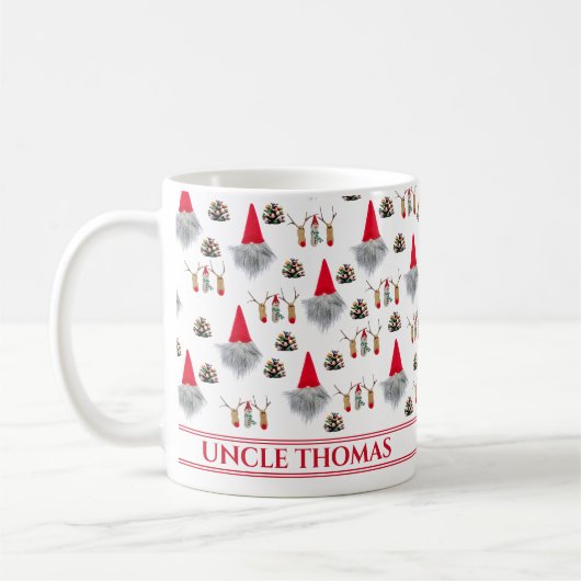 Christmas Gift For Uncle, Gnome & Reindeer Pattern Koffiemok (Links)