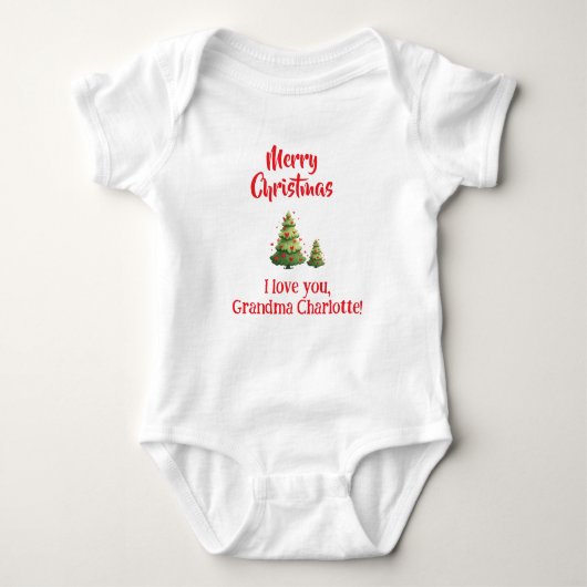 Christmas Gift From Baby To Grandma, Custom Romper (Voorkant)