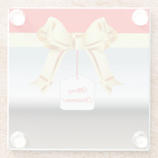 Christmas Gift Glass Onderzetter Glazen Onderzetter (Achterkant)