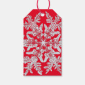 CHRISTMAS Gift Label BENTLEY SNOWFLAKE IN RED Cadeaulabel (Voorkant)