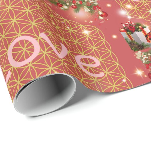 Christmas gift love flower of life Geschenkpapier Cadeaupapier (Rol Hoek)