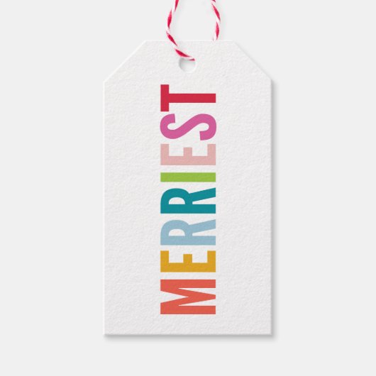 CHRISTMAS GIFT moderne, minimale kleurrijke Gi Cadeaulabel (Voorkant)