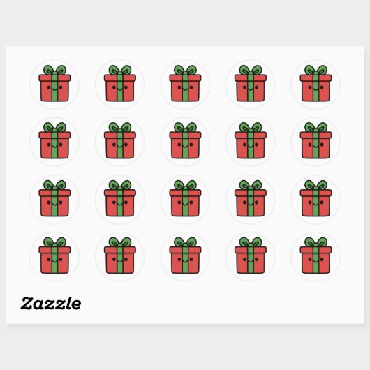 Christmas gift ronde sticker (Vel)