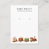 CHRISTMAS GIFT SPEELGOED TRAIN STUD EARRING DISPLA VISITEKAARTJE (Voorkant)
