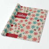 Christmas Gift Wrap Design Cadeaupapier (Uitgerold)