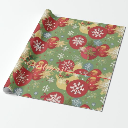 Christmas Gift Wrap Design Cadeaupapier (Uitgerold)