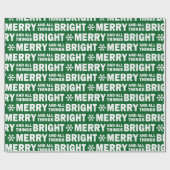 Christmas Gift Wrap | Merry and Bright Green White Cadeaupapier (Vlak)