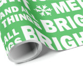 Christmas Gift Wrap | Merry and Bright Green White Cadeaupapier (Rol Hoek)