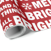 Christmas Gift Wrap | Merry and Bright Red White Cadeaupapier (Rol Hoek)
