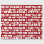 Christmas Gift Wrap | Merry and Bright Red White Cadeaupapier (Vlak)