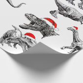 CHRISTMAS GIFT WRAP MET DINOSAURS MET SANTA HATS CADEAUPAPIER (Hoek)