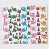 CHRISTMAS GIFT WRAP MET DINOSAURS MET SANTA HATS CADEAUPAPIER (Vlak)