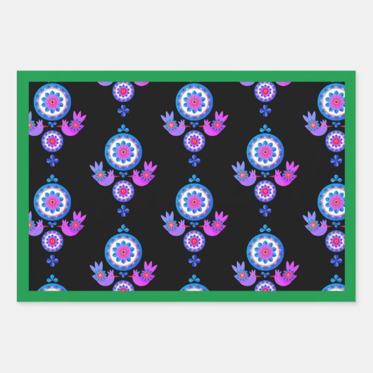 CHRISTMAS GIFT WRAP SHEET SCANDINAVIAN PATTERN INPAKPAPIER VEL (Voorkant 3)