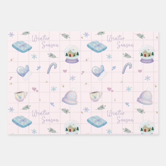 Christmas Gift Wrap with Festive Holiday Patterns  Inpakpapier Vel (Voorkant 2)