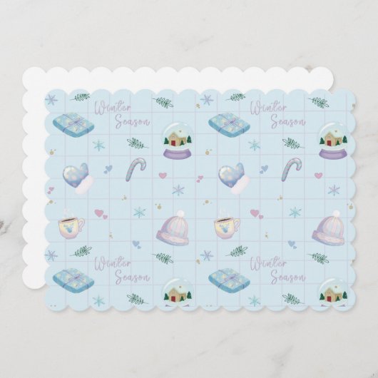 Christmas Gift Wrap with Festive Holiday Patterns Kaart (Voorkant / Achterkant)