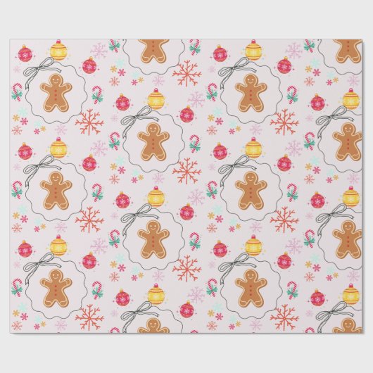 Christmas Gift Wrap with Gingerbread Cadeaupapier (Vlak)