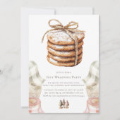 Christmas Gift Wrapping Party Waterverf Cookie Kaart (Voorkant)