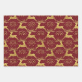 Christmas Gilded Leather Reindeer  Inpakpapier Vel (Voorkant)