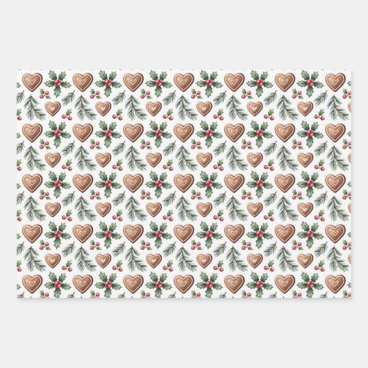 Christmas Ginger Bread Cookies Inpakpapier Vel (Voorkant 3)