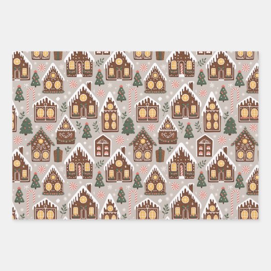 Christmas Ginger Bread Cookies Inpakpapier Vel (Voorkant)