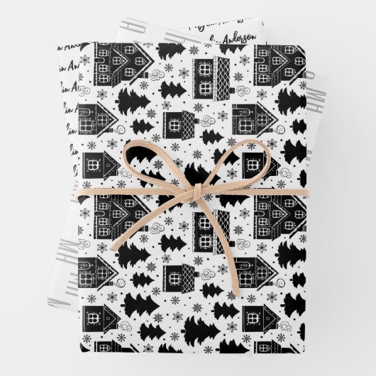 CHRISTMAS GINGER BREAD HOUSE CUSTOM MONOGRAM INPAKPAPIER VEL (In situ)