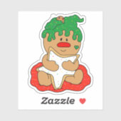 Christmas Gingerbread Baby Cookie Sticker (Vel)