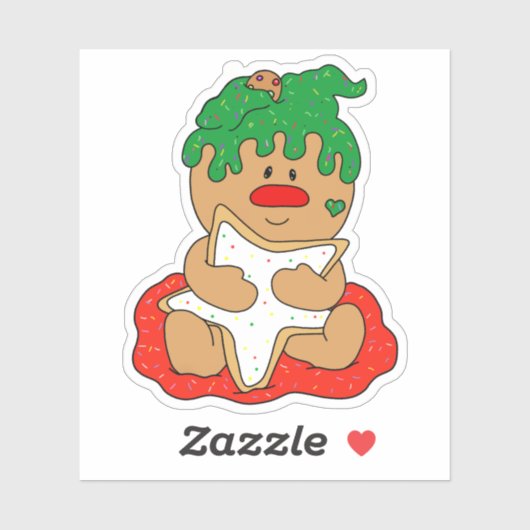 Christmas Gingerbread Baby Cookie Sticker (Vel)