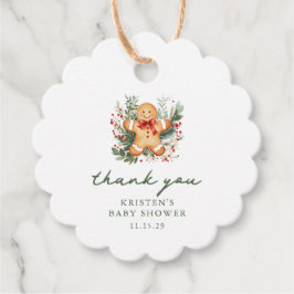 Christmas Gingerbread Baby Shower Favor Tag  Bedankjes Labels