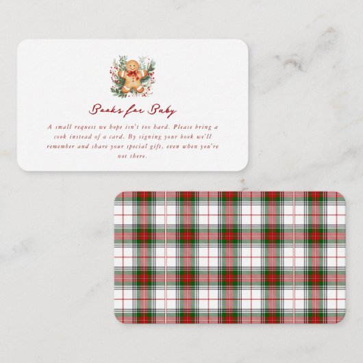 Christmas Gingerbread Baby Shower Invitation Informatiekaartje (Voorkant / Achterkant)