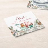 Christmas Gingerbread Baby Shower Kartonnen Onderzetters (Schuin)