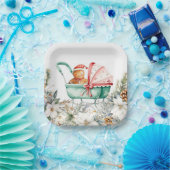 Christmas Gingerbread Baby Shower Papieren Bordje (Feest)