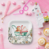 Christmas Gingerbread Baby Shower Papieren Bordje (Feest)