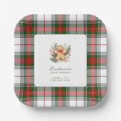 Christmas Gingerbread Baby Shower  Papieren Bordje (Voorkant)