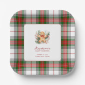 Christmas Gingerbread Baby shower Papieren Bordje (Voorkant)