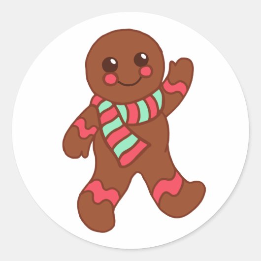 Christmas Gingerbread Boy Stickers (Voorkant)
