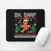Christmas Gingerbread Broken Oh Snap Ugly Xmas Men Muismat (Met muis)