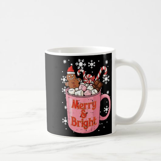 Christmas Gingerbread Cocoa Merry Bright Xmas Wome Koffiemok (Rechts)