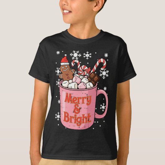 Christmas Gingerbread Cocoa Merry Bright Xmas Wome T-shirt (Voorkant)