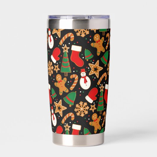 Christmas Gingerbread Cookie Aangepaste naam Geïsoleerde Drinkbeker (Voorkant)
